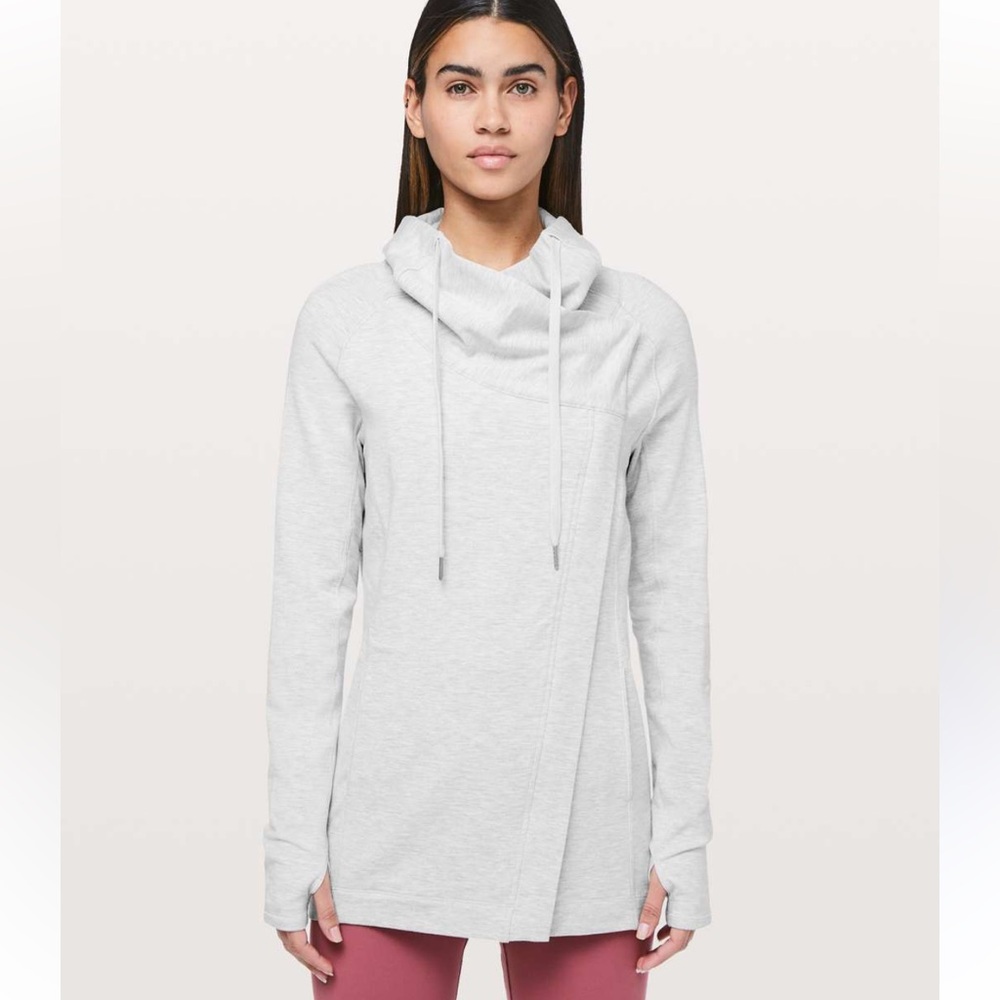 Lululemon Coast Easy French Terry Wrap in Heathered Gray W2136 Sz 8